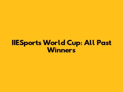 IIESports World Cup: All Past Winners